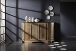 rewood-20-מזנון  CREDENZA -DUEMILAOTTANTOTTO   שילוב 2 ארוניות ומדפים בשילוב עץ עתיק ,  . דגם - 2088  פרנקו-איטליה 